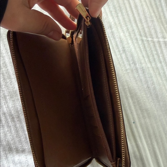 Coach Brown Signature Canvas Zip Wristlet - Picture 8 of 12